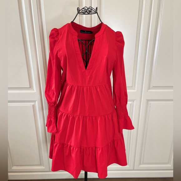 Red Crepe Kenzo Dress, POMANDER PLACE, Size XS, EXCELLENT CONDITION No Flaws - Picture 14 of 17